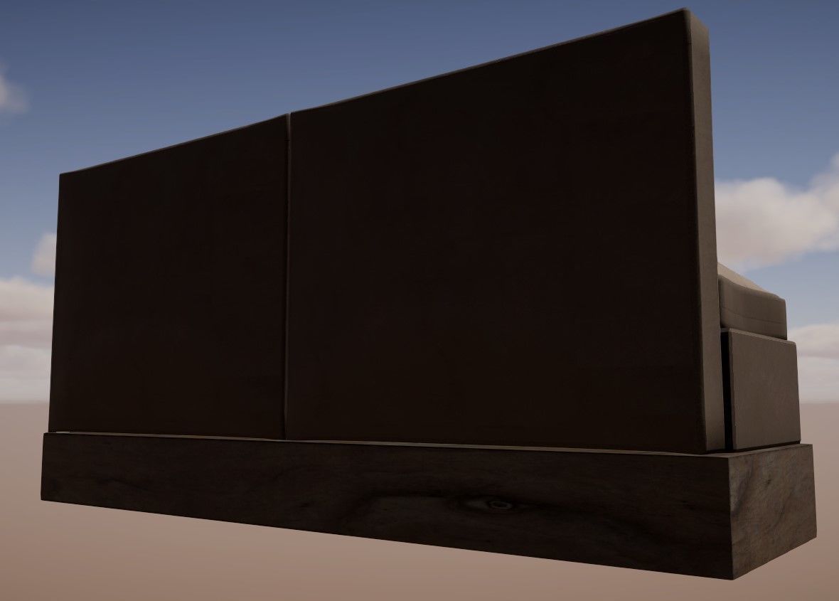 Modular Leather Cafe Diner Booth Couch Seat - 4K PBR Low-poly 3D model_5