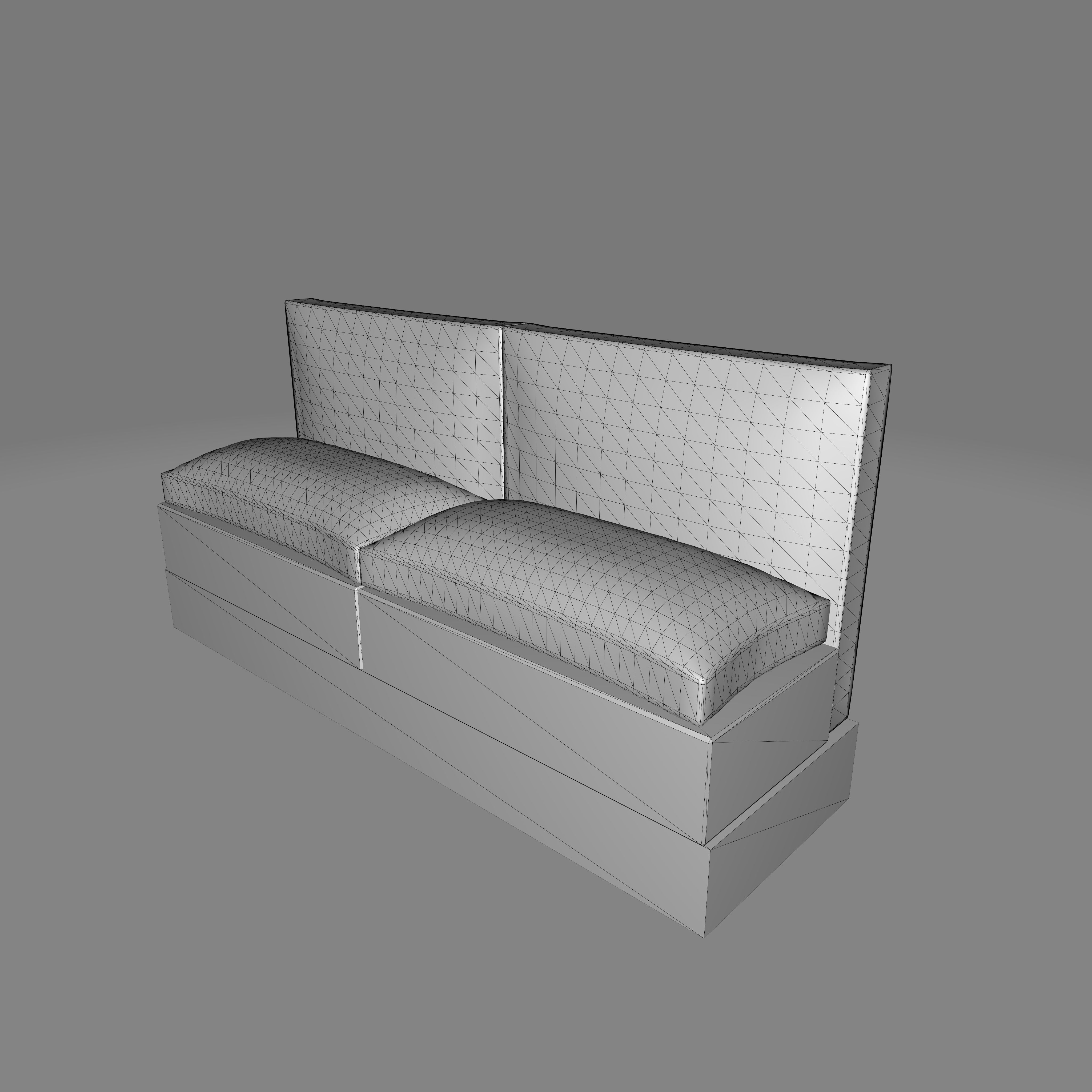 Modular Leather Cafe Diner Booth Couch Seat - 4K PBR Low-poly 3D model_6