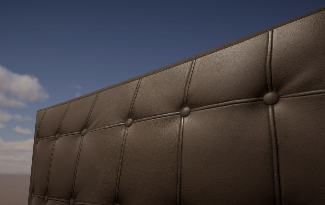 Modular Leather Cafe Diner Booth Couch Seat - 4K PBR Low-poly 3D model_4