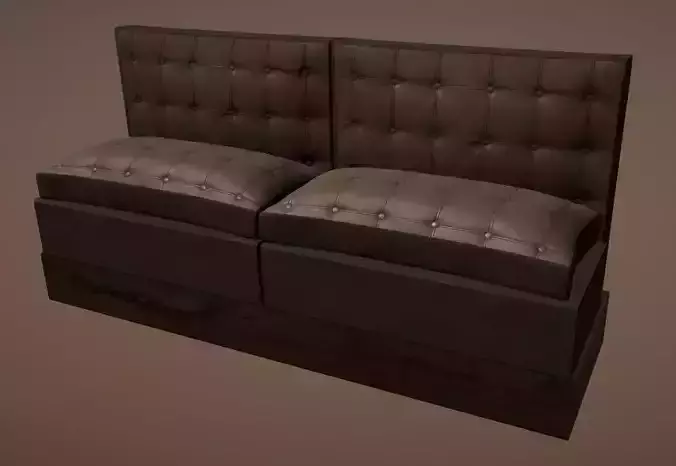 Modular Leather Cafe Diner Booth Couch Seat - 4K PBR Low-poly 3D model