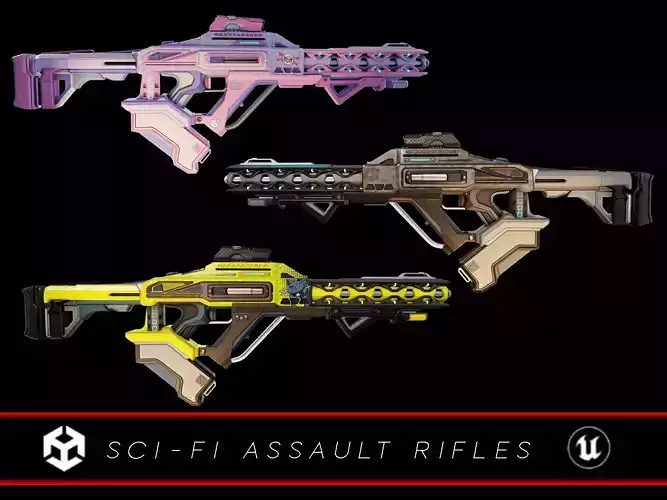 Sci-Fi Assault Rifle Pack  3D Model Collection