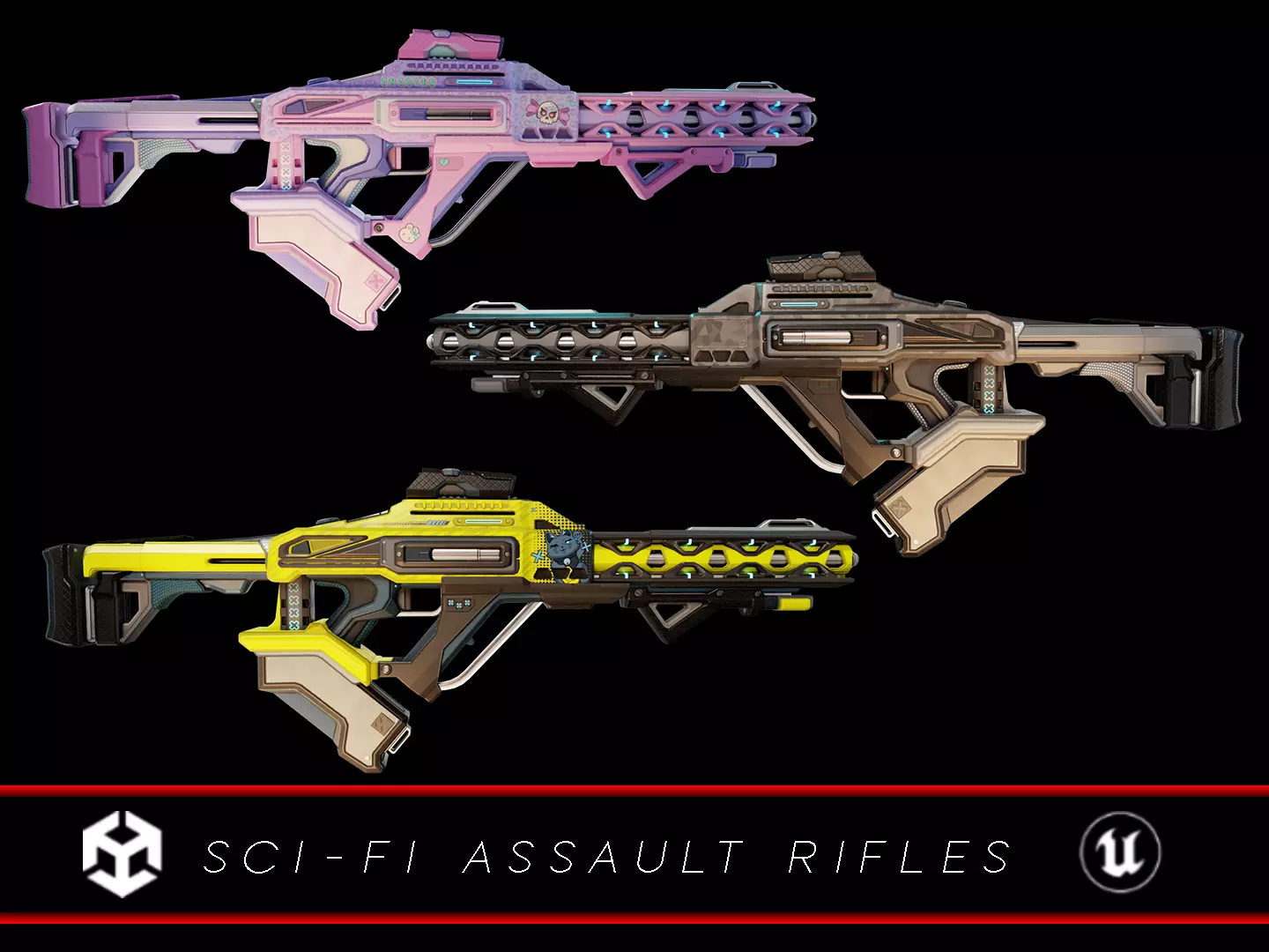 Sci-Fi Assault Rifle Pack 3D Model Collection_0