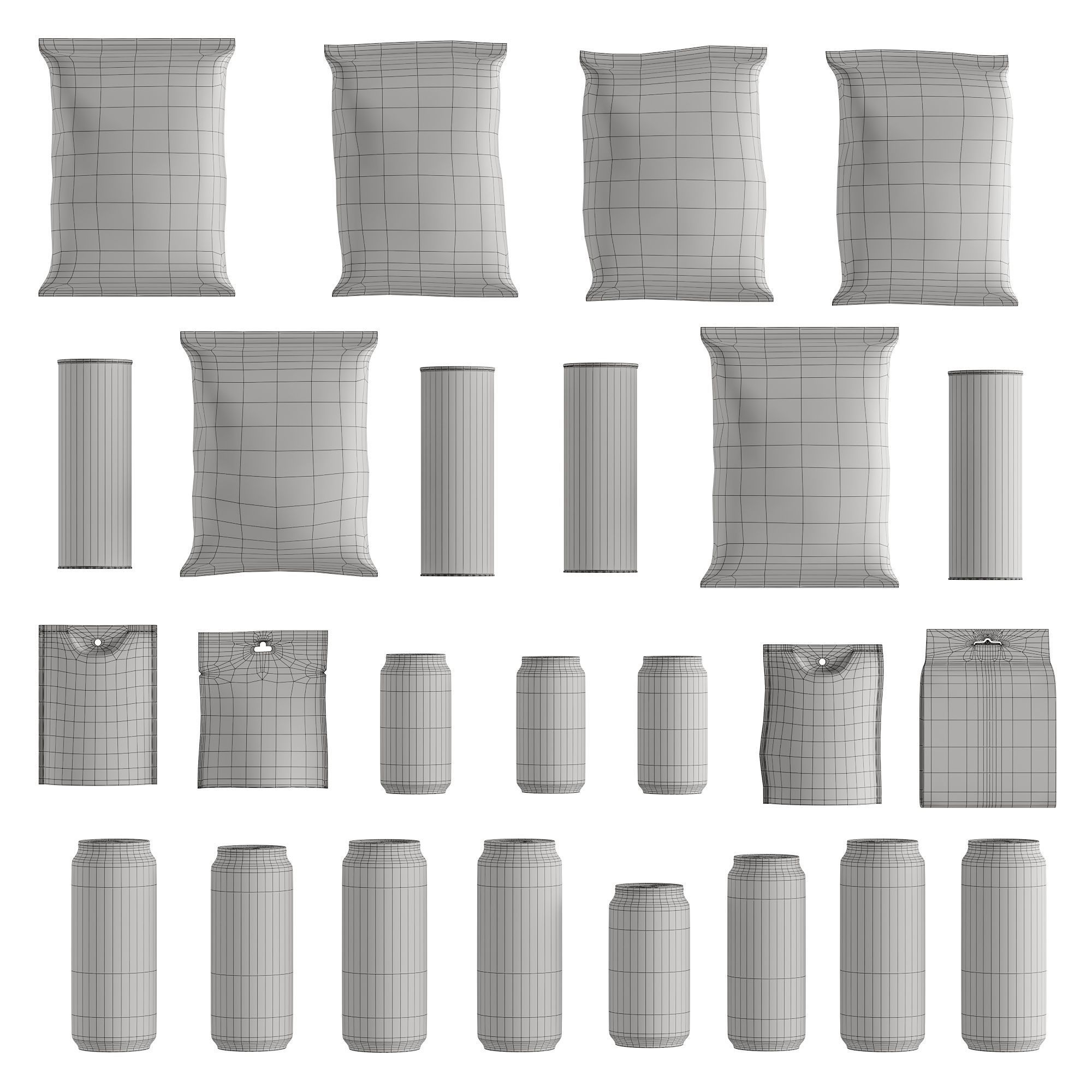 25 Snacks And Drinks Low-poly 3D model_5