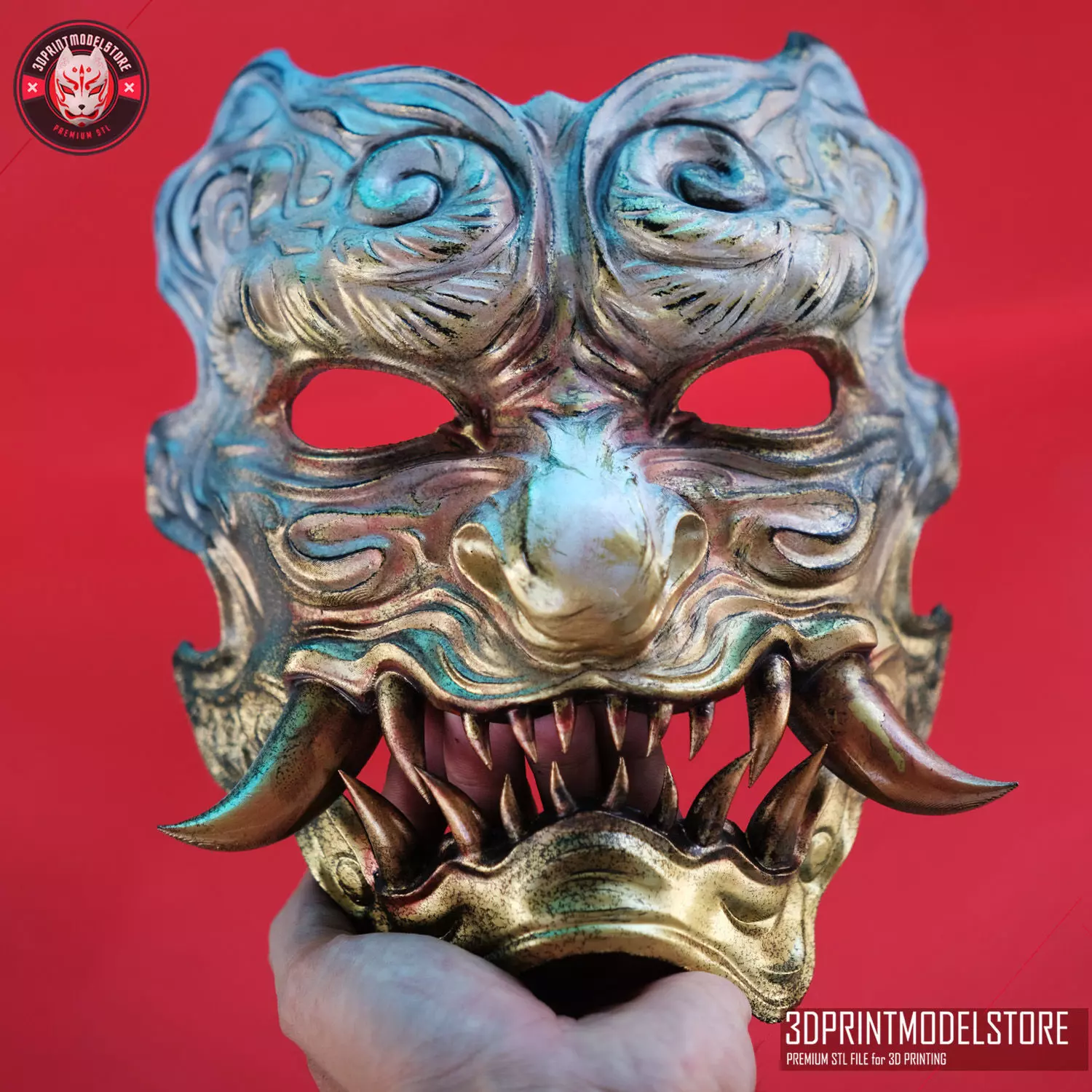 Black Myth Wukong Mask - Oni Hannya Cosplay Mask 3D print model_0