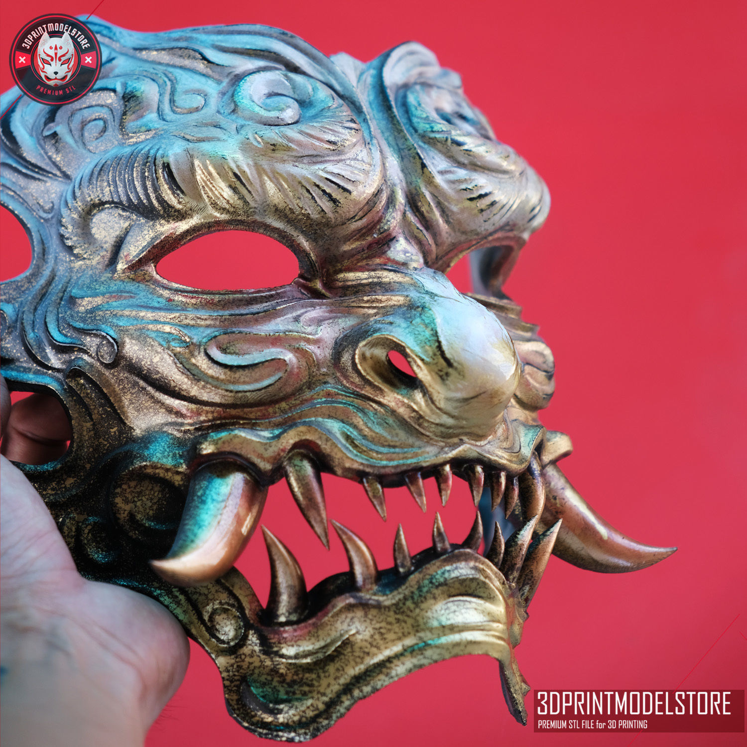 Black Myth Wukong Mask - Oni Hannya Cosplay Mask 3D print model_1