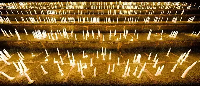 Candles On Stairs Low-poly 3D model