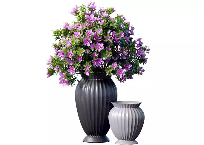 Decorative Bouquet  lilac Magnolia flowers in decorative vase