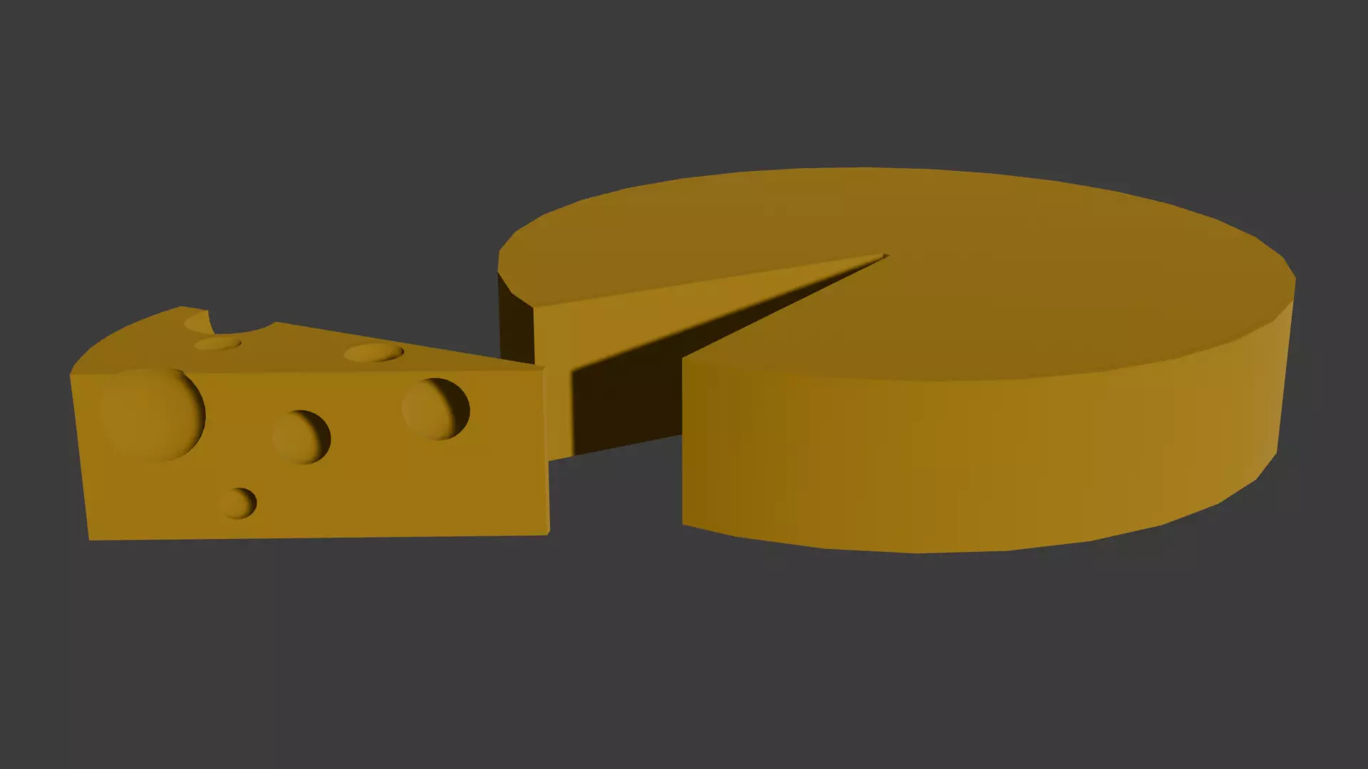 Low-Poly Cheese Wheel Low-poly 3D model_0