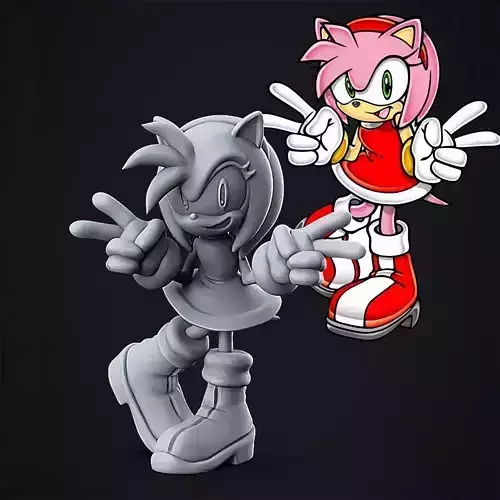 Amy Rose Sonic The Hedgehog 3D print model