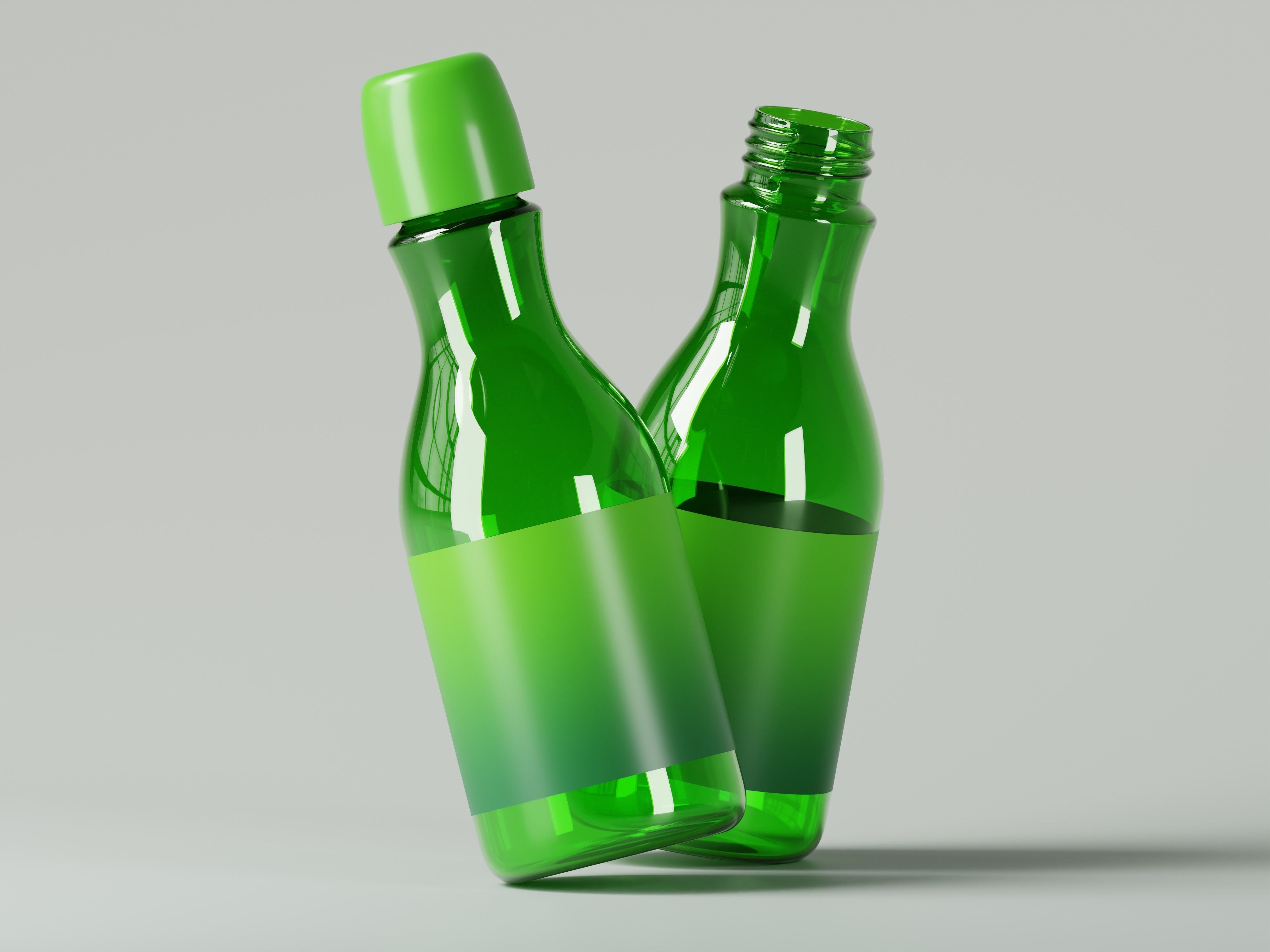 Liquid Cosmetic Product Green Bottle 3D Model Low-poly 3D model_8