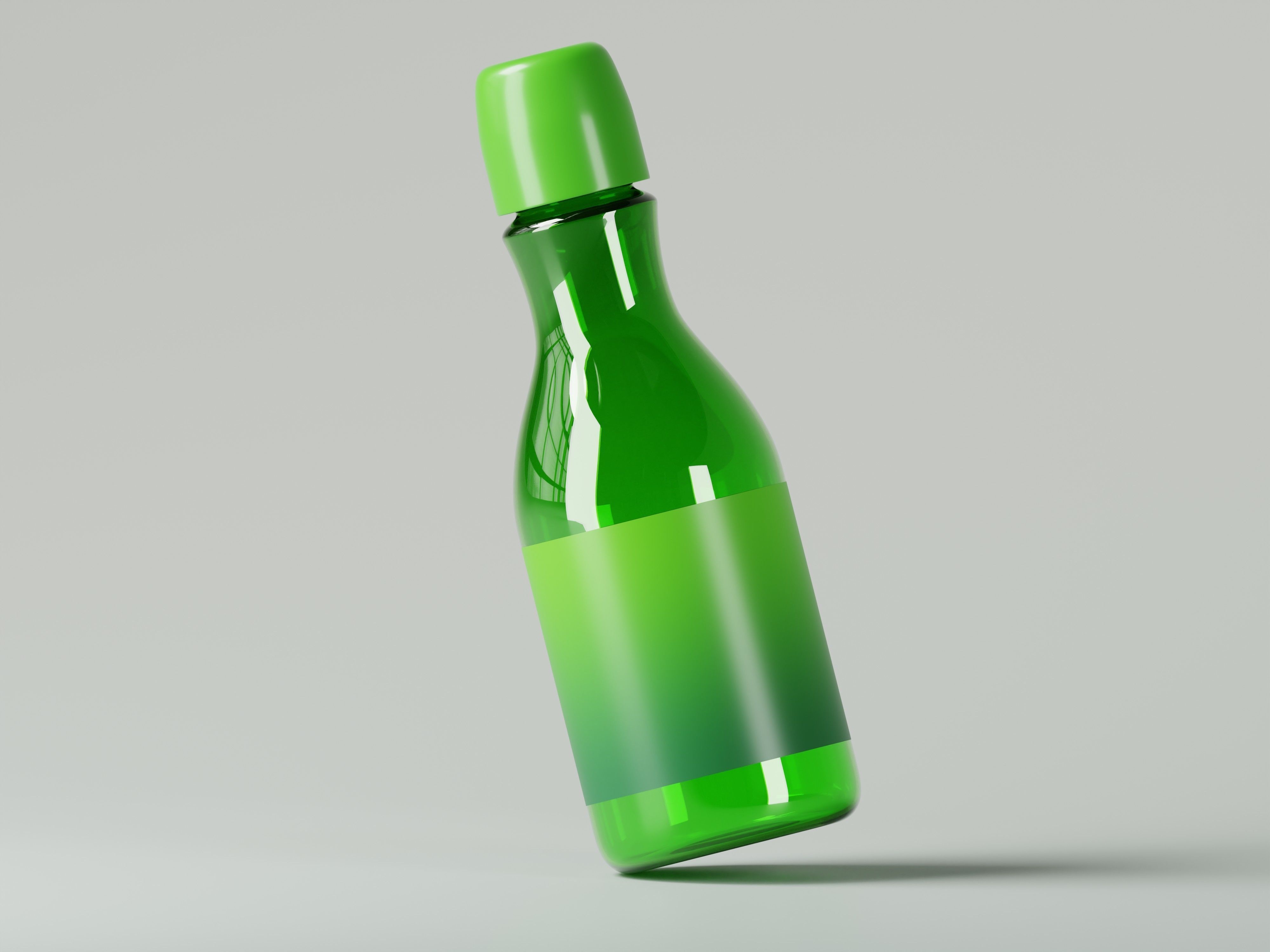 Liquid Cosmetic Product Green Bottle 3D Model Low-poly 3D model_6