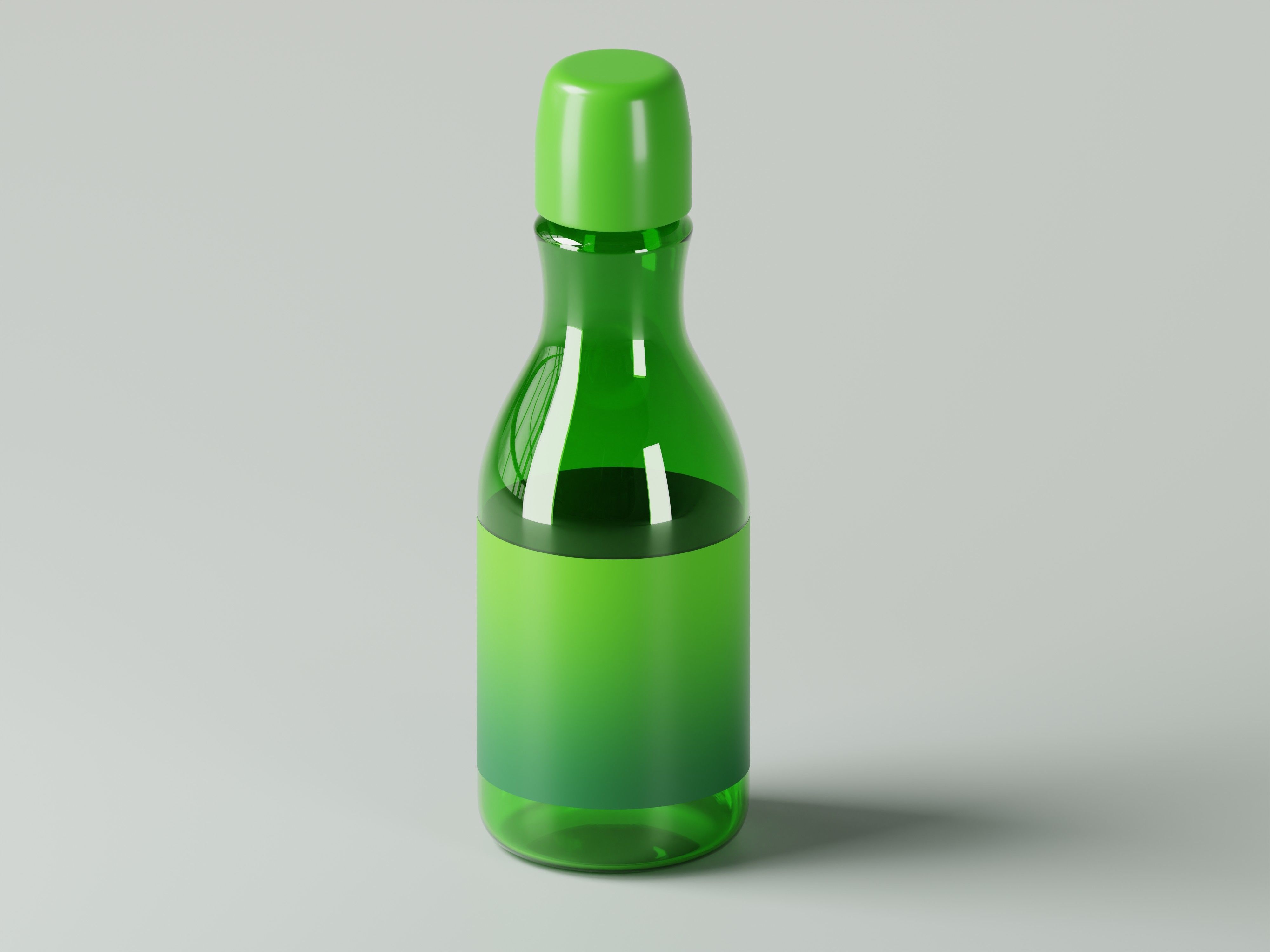 Liquid Cosmetic Product Green Bottle 3D Model Low-poly 3D model_3