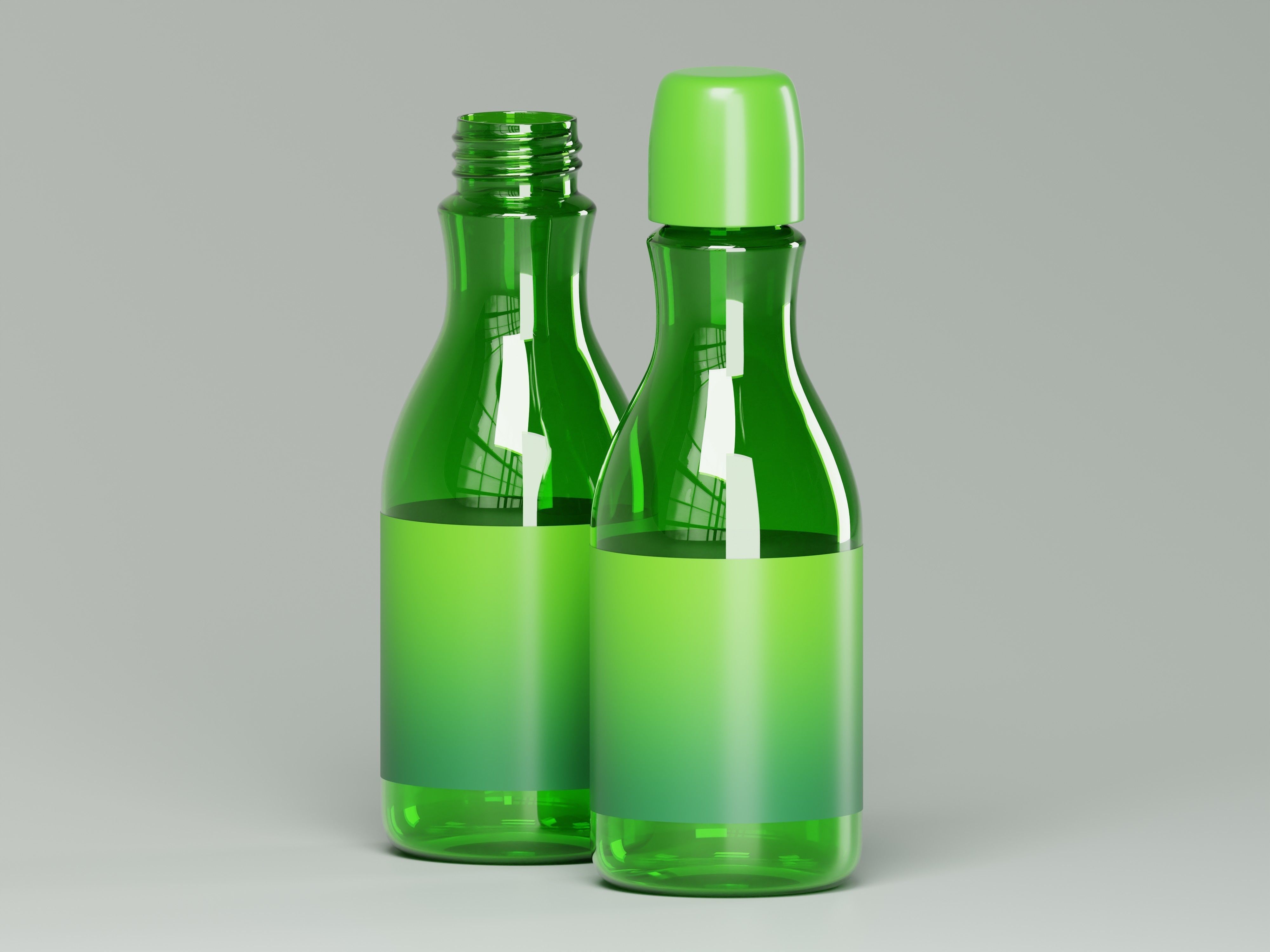 Liquid Cosmetic Product Green Bottle 3D Model Low-poly 3D model_5