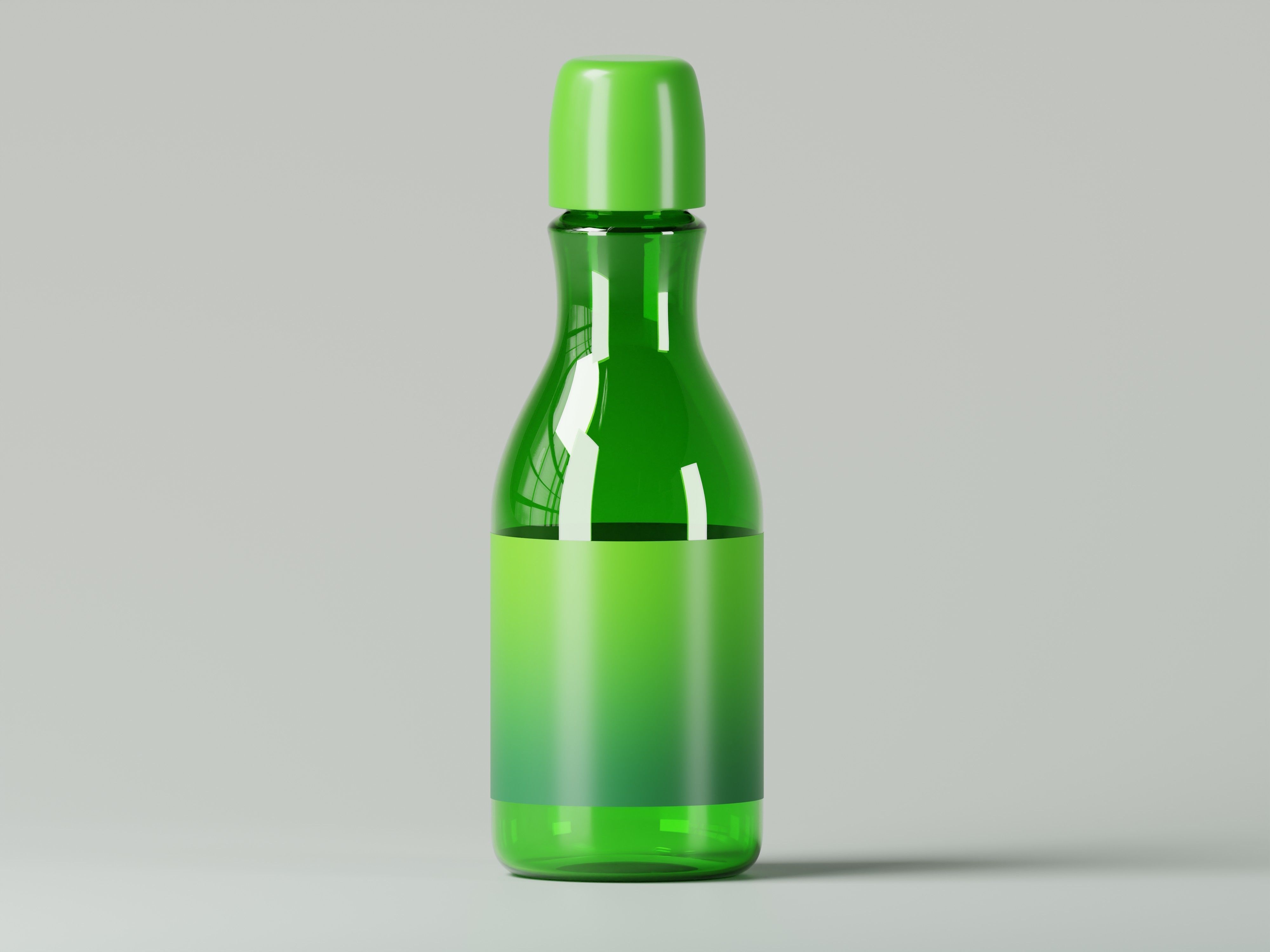 Liquid Cosmetic Product Green Bottle 3D Model Low-poly 3D model_1