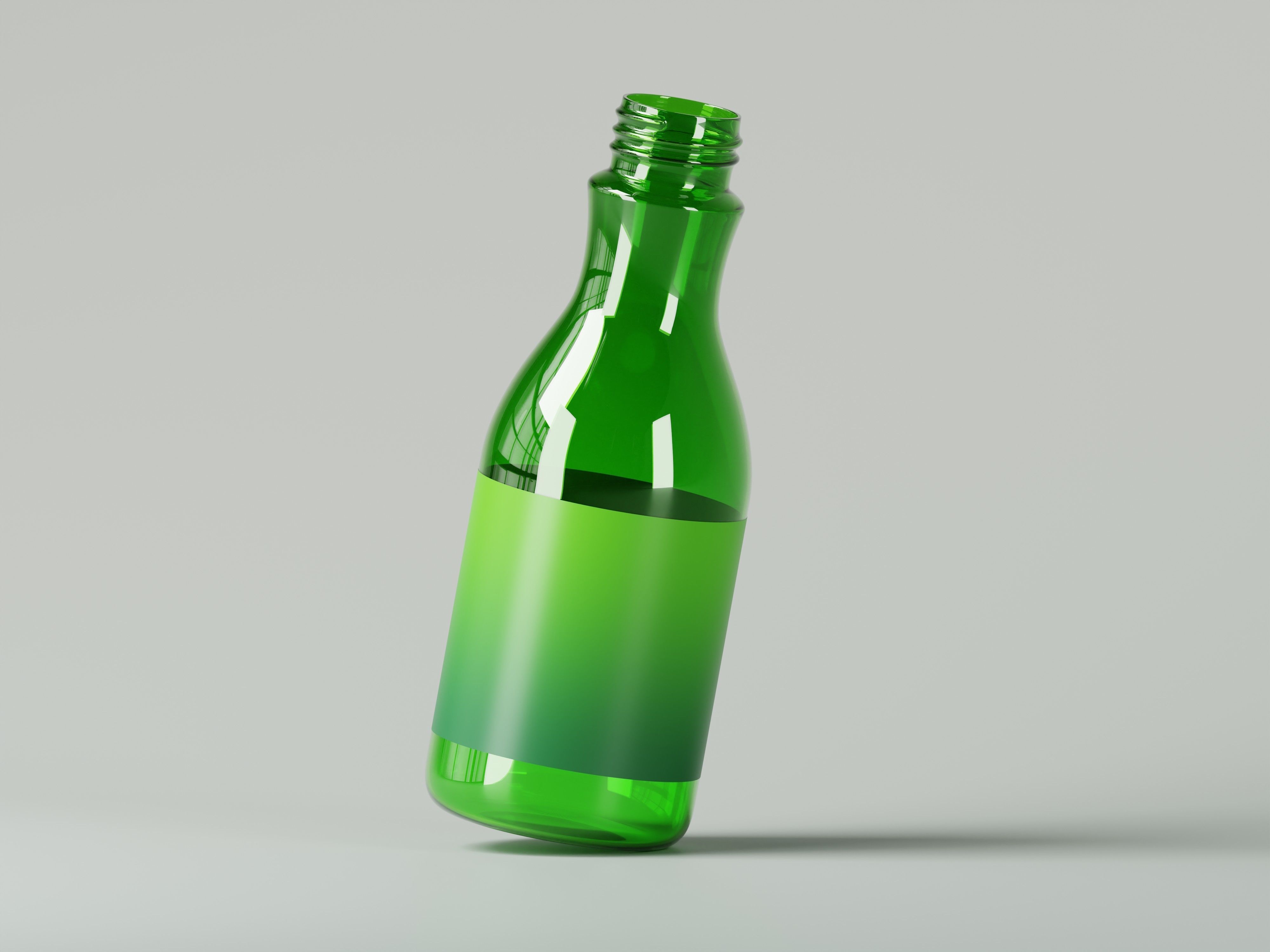 Liquid Cosmetic Product Green Bottle 3D Model Low-poly 3D model_7