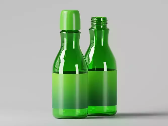 Liquid Cosmetic Product Green Bottle 3D Model