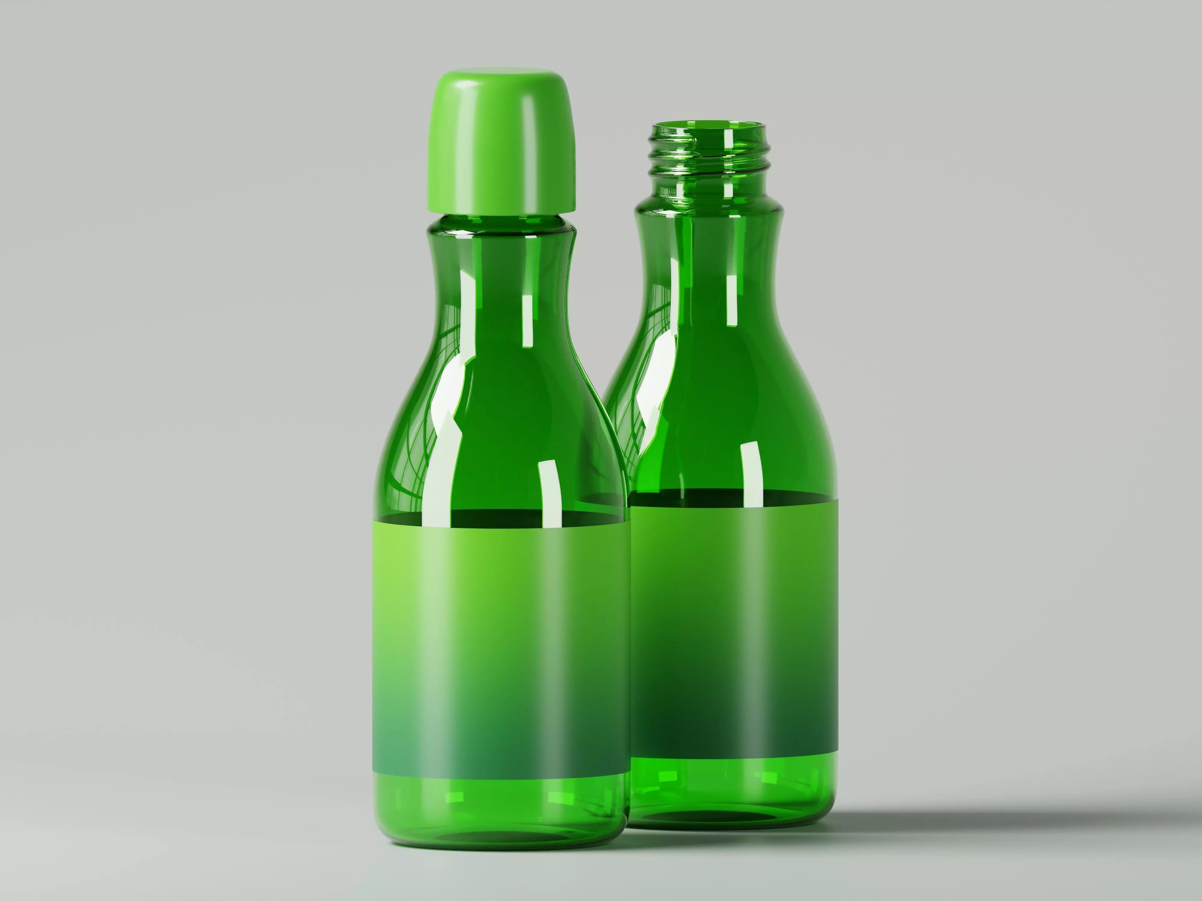 Liquid Cosmetic Product Green Bottle 3D Model Low-poly 3D model_0
