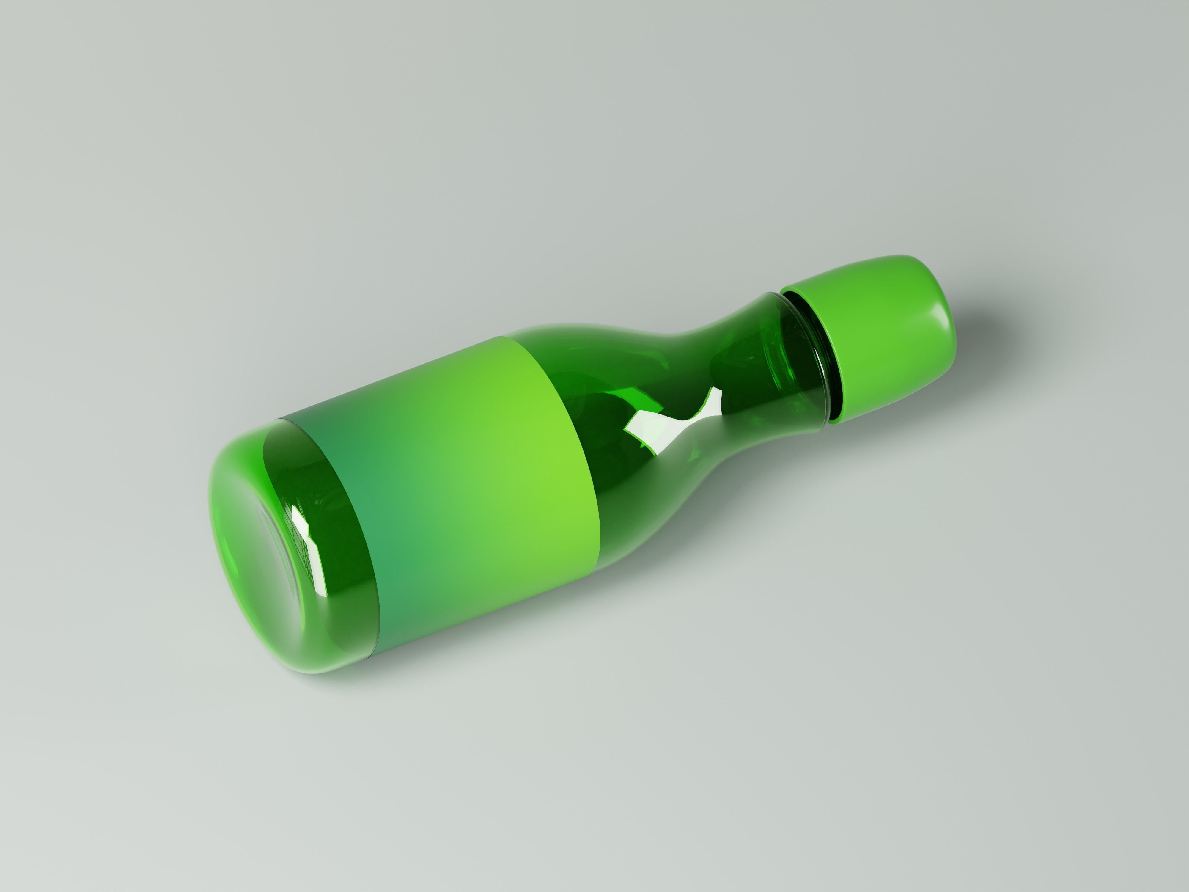 Liquid Cosmetic Product Green Bottle 3D Model Low-poly 3D model_9
