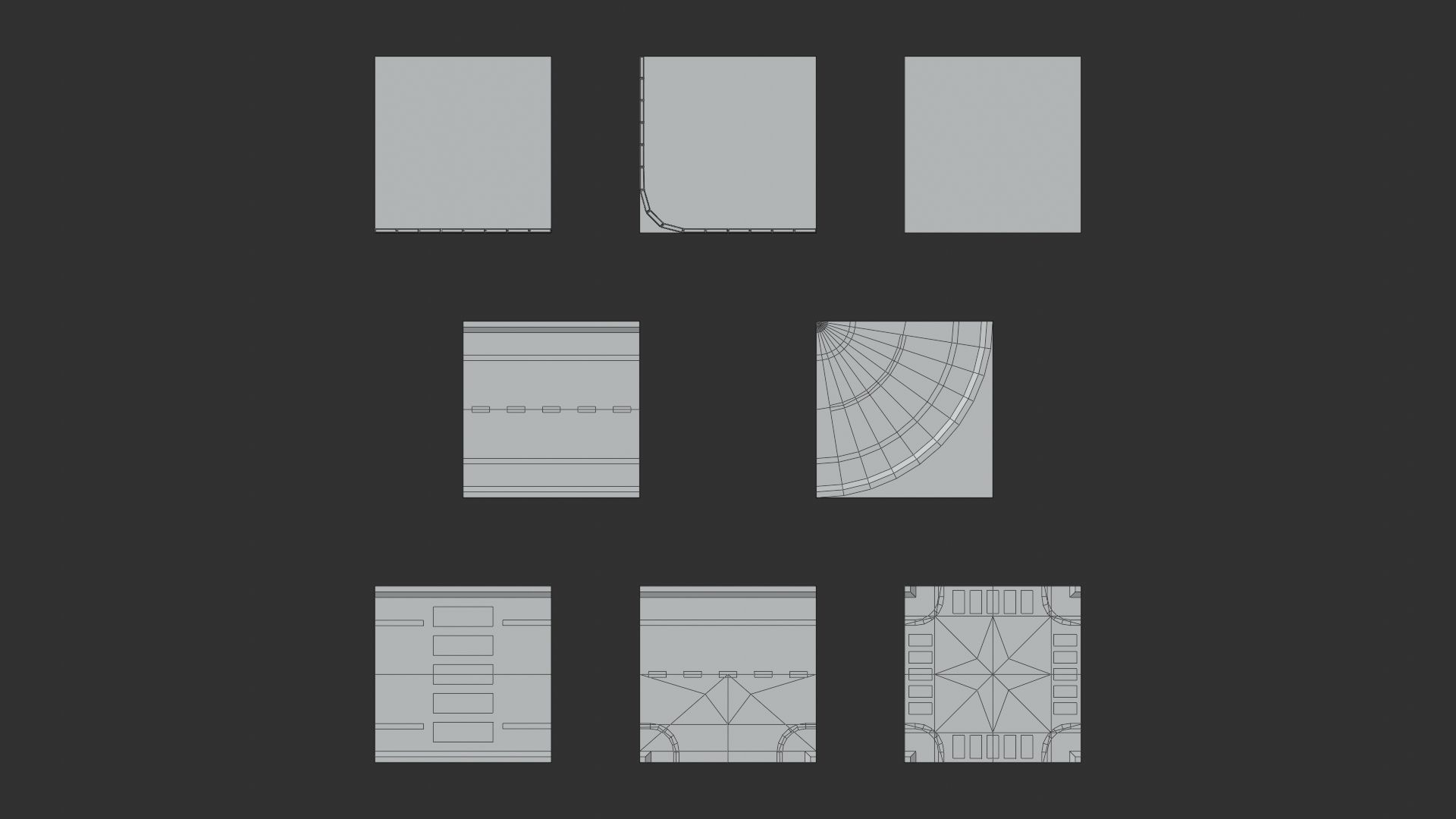 Cartoon Low Poly Modular Road City Floor Pack Low-poly 3D model_11