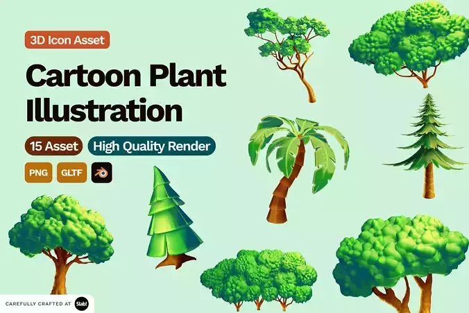 3D Cartoon Plant Illustration