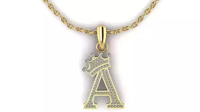 Aphabet A Pendant 3d Printable Model 3D print model