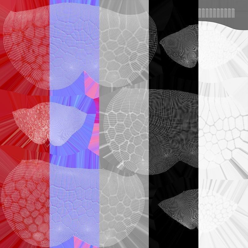 Raspberries - 3 Variations Low-poly 3D model_6