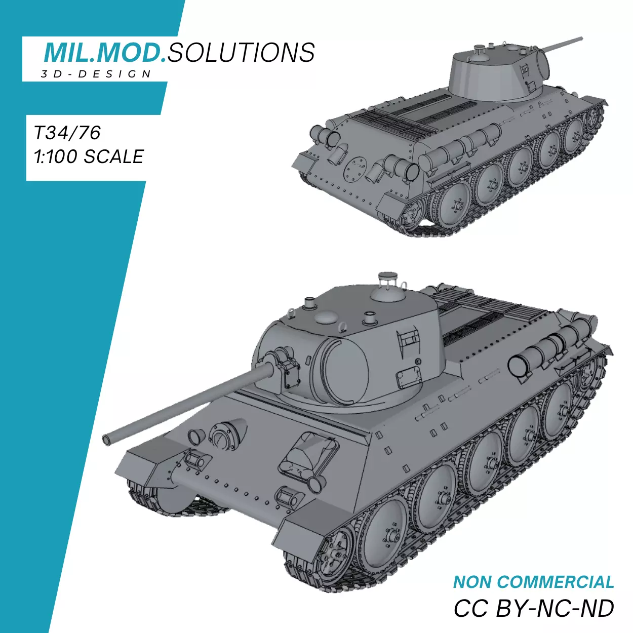 T34 76 Soviet Union 3D print model