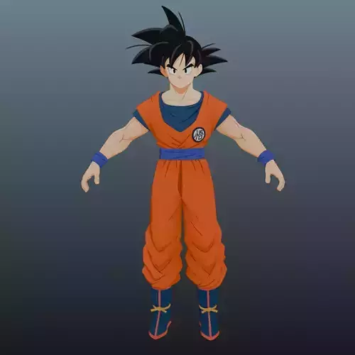 Goku Dragon Ball for Blender Only Low-poly 3D model