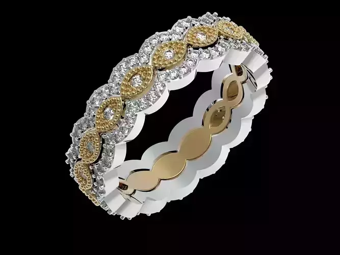 3 Row Marquise Eternity Ring 16 5mm