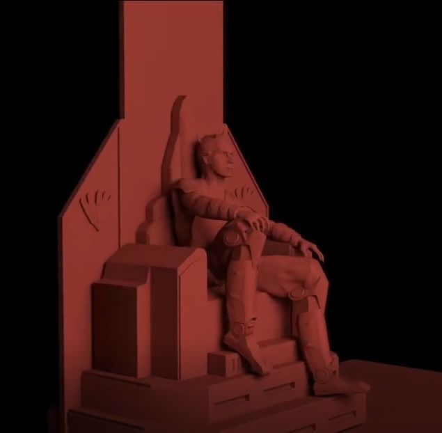 Maul on Mandalore Throne Rigged 3D model_5