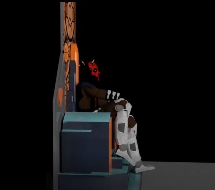 Maul on Mandalore Throne Rigged 3D model_2