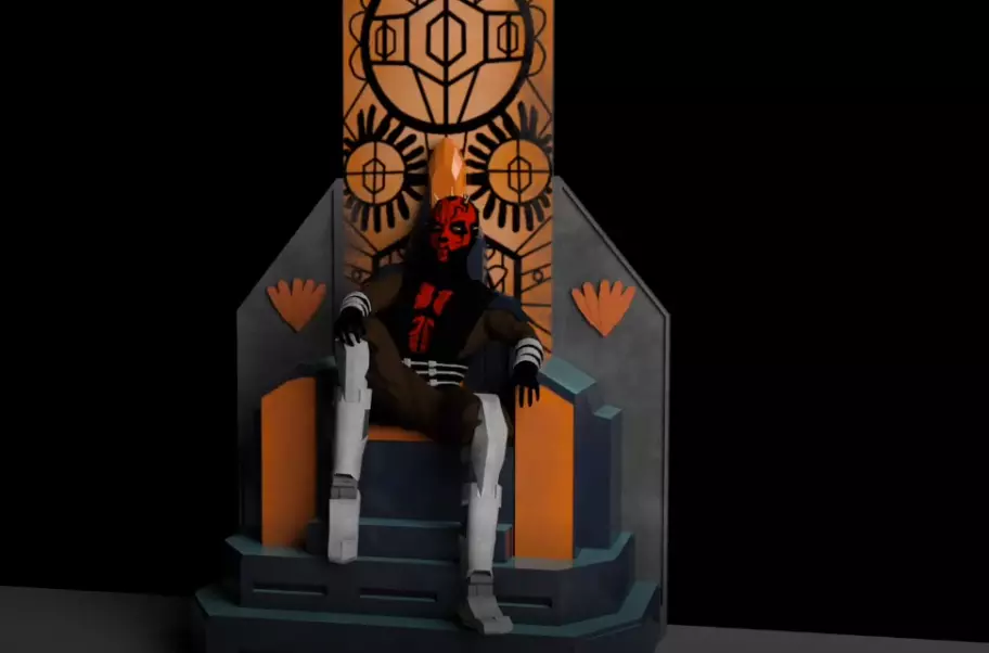 Maul on Mandalore Throne Rigged 3D model_0