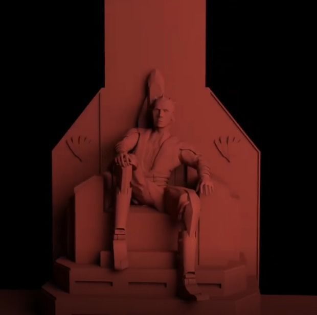 Maul on Mandalore Throne Rigged 3D model_4