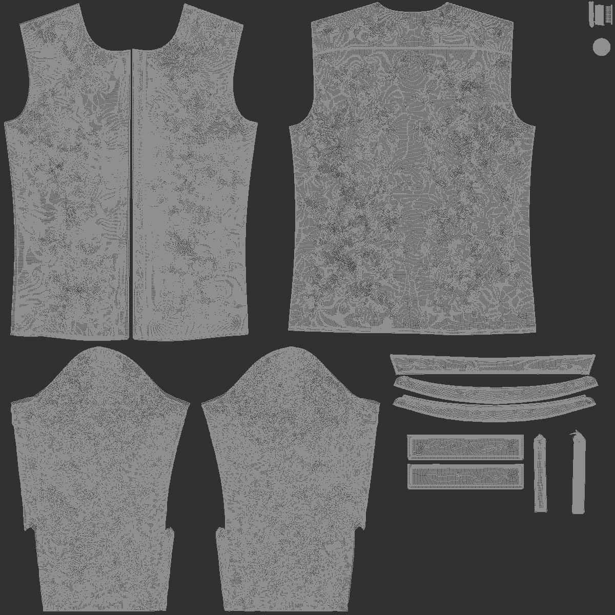 White Dress Shirt - men long sleeve classic shirt 3D model_5