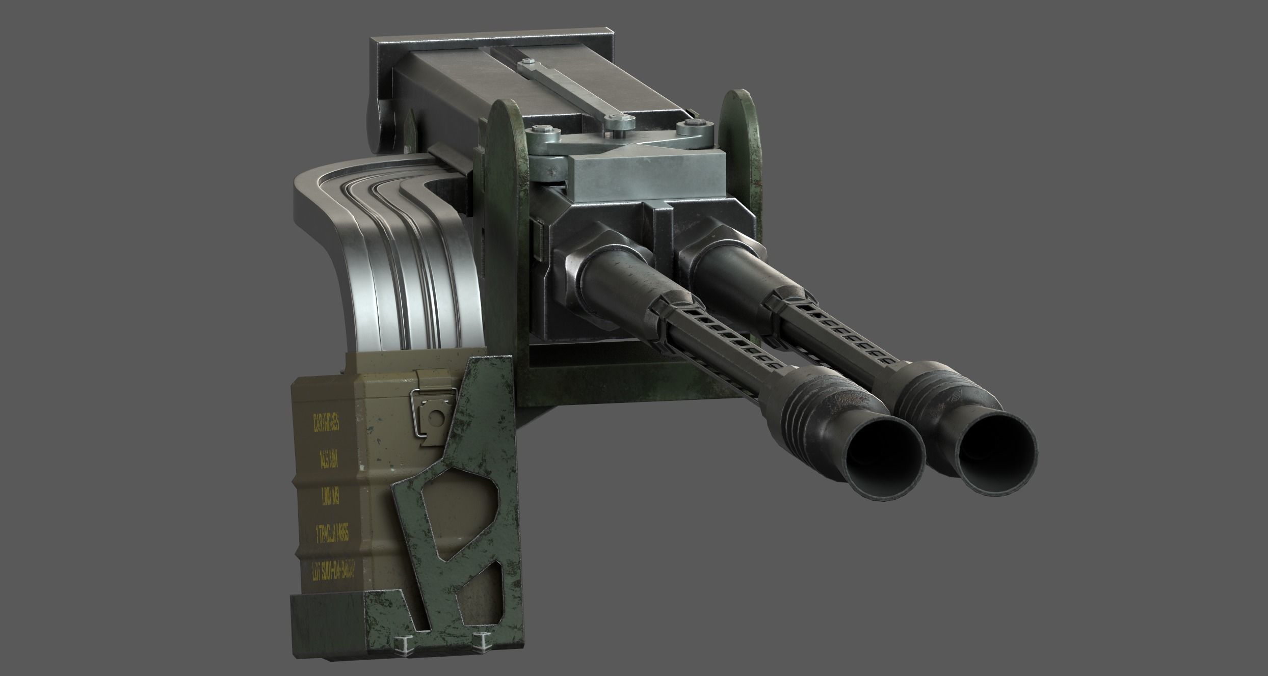 Machine Gun Reaper Low-poly 3D model_4