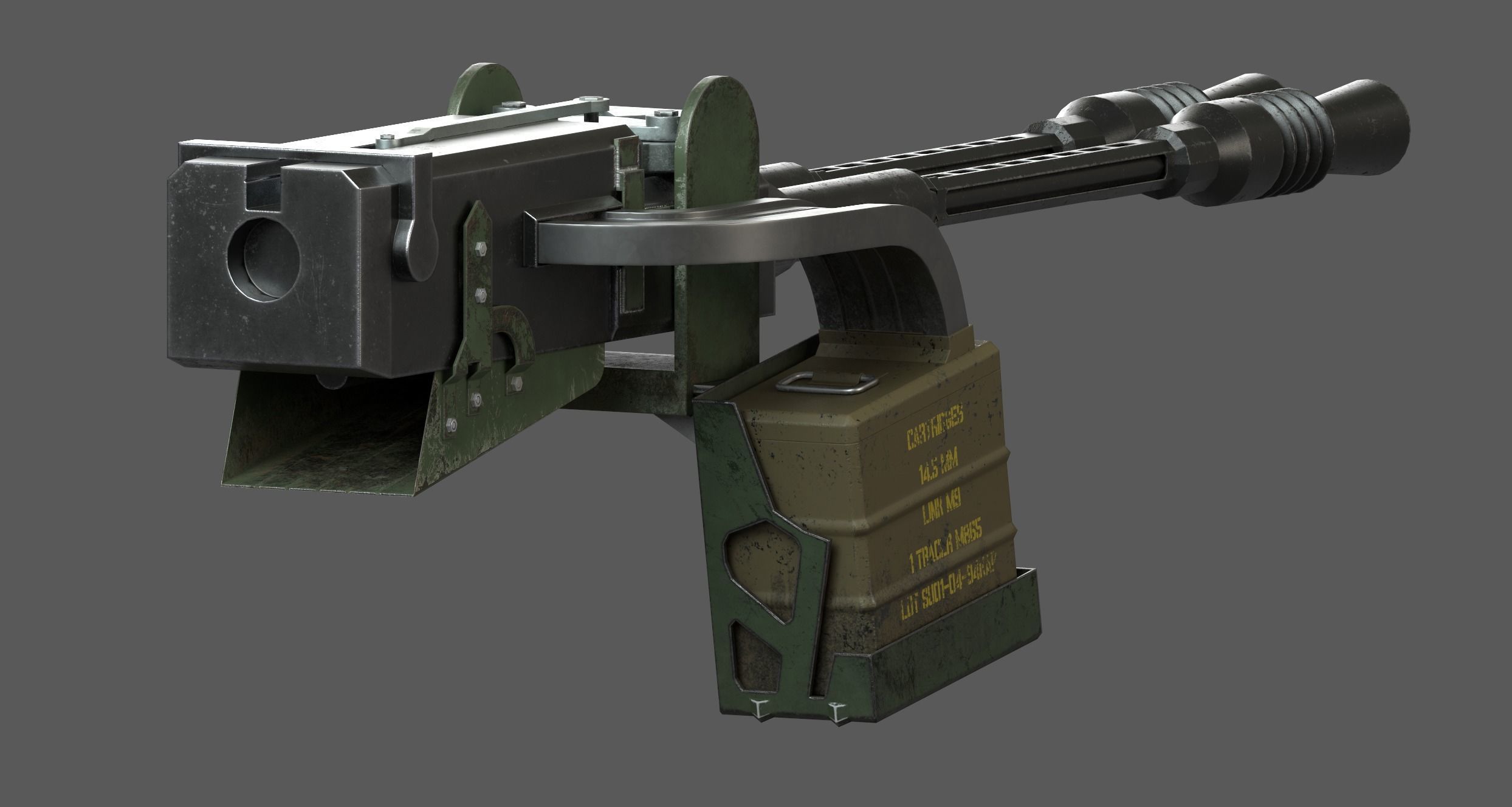 Machine Gun Reaper Low-poly 3D model_5