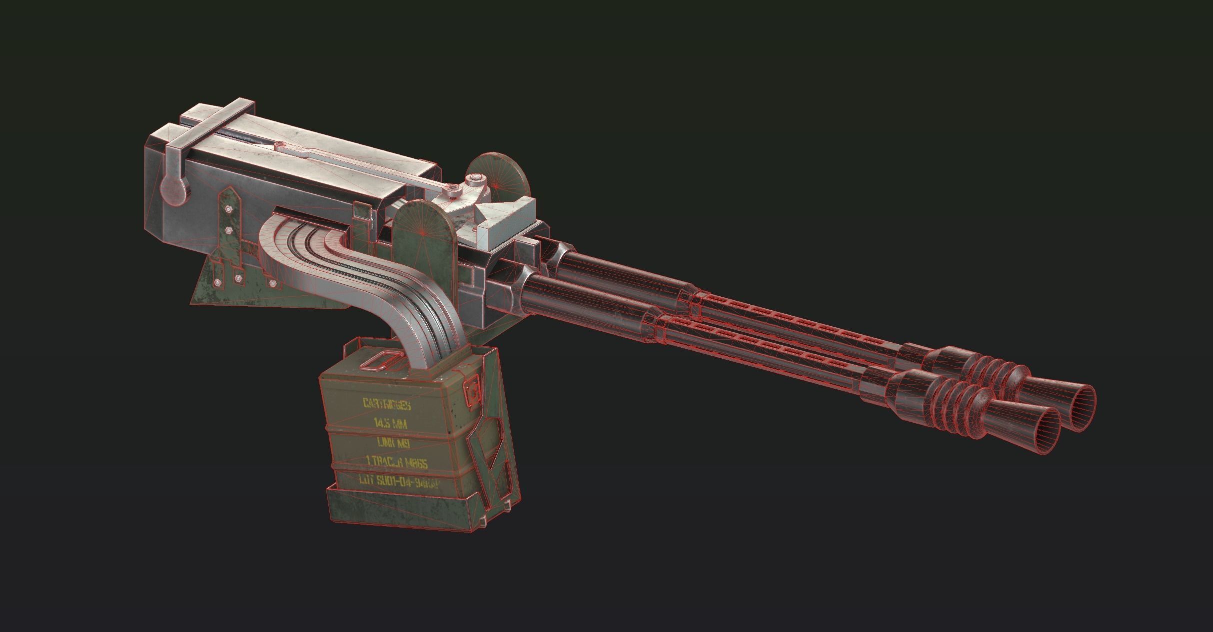 Machine Gun Reaper Low-poly 3D model_8