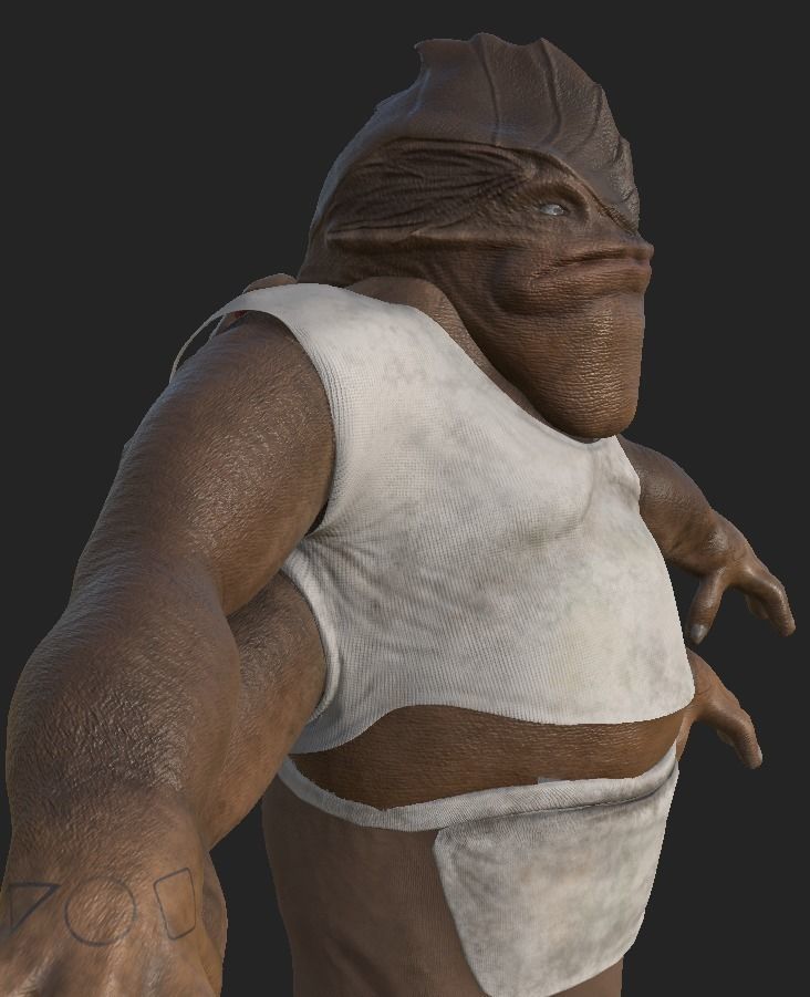 Dexter Jettster  Low-poly 3D model_1