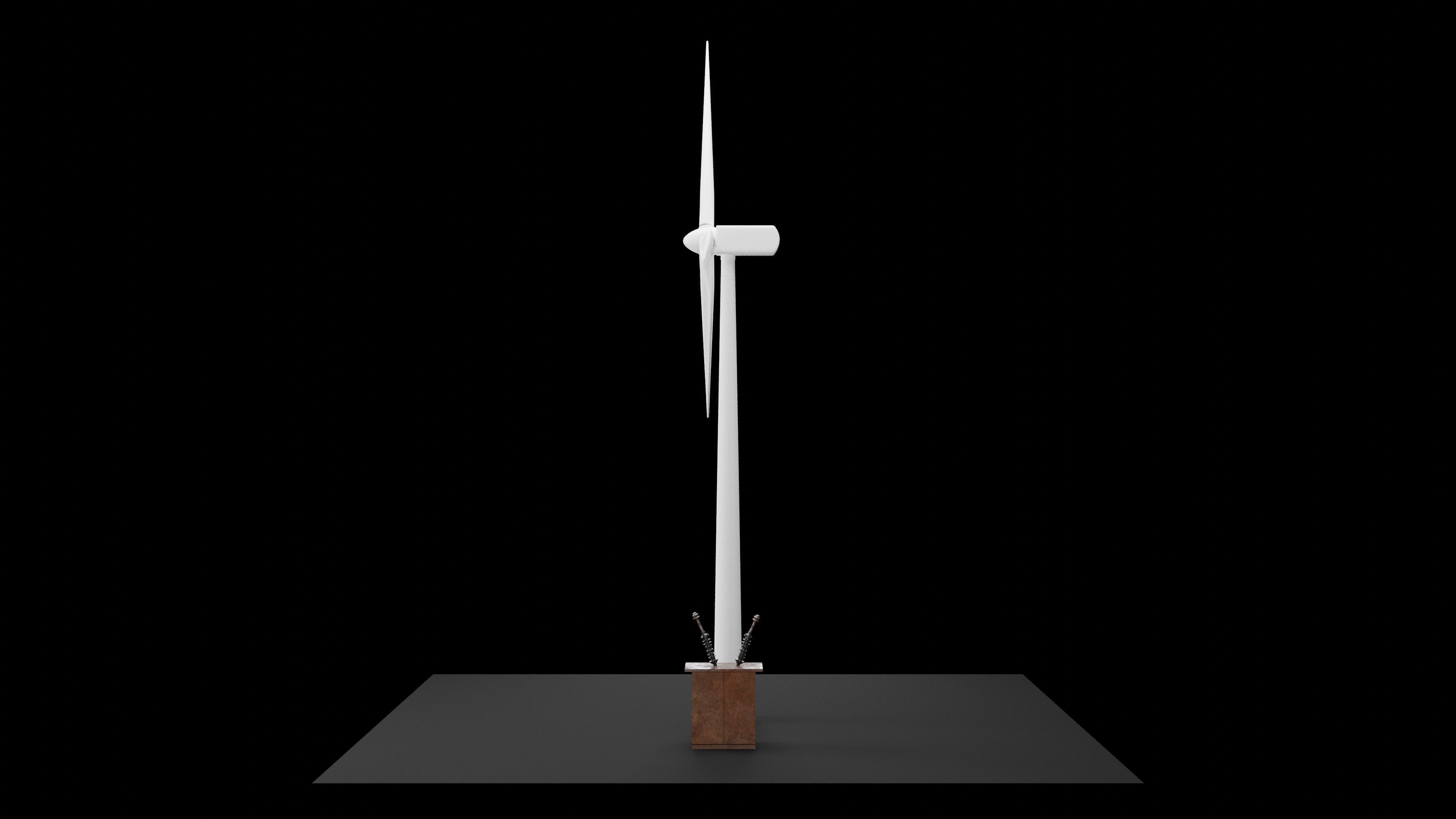 Wind Turbine Animated 3D Model Low-poly 3D model_5