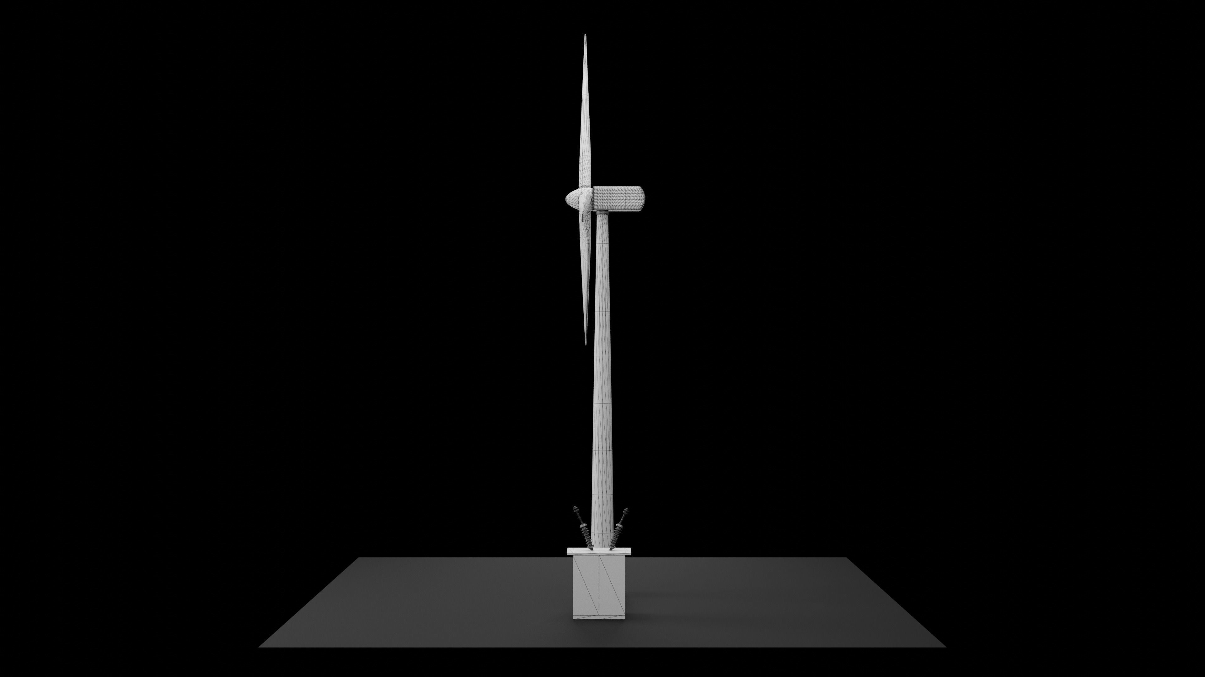 Wind Turbine Animated 3D Model Low-poly 3D model_9