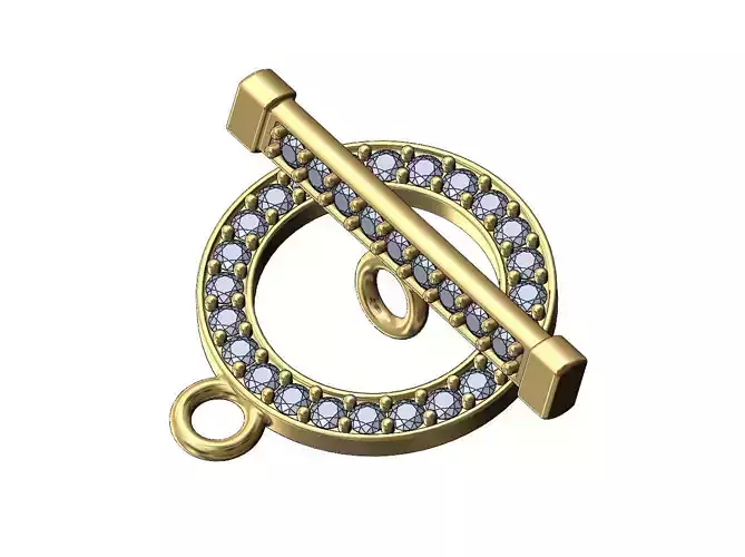 Diamond flat wire toggle clasp  3D print model