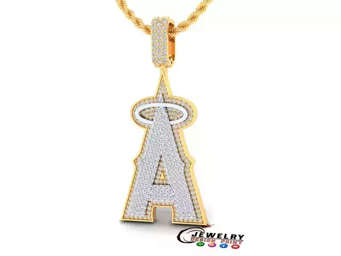 Custom Los Angeles Baseball Team Pendant Los Angeles Diamond 3D print model