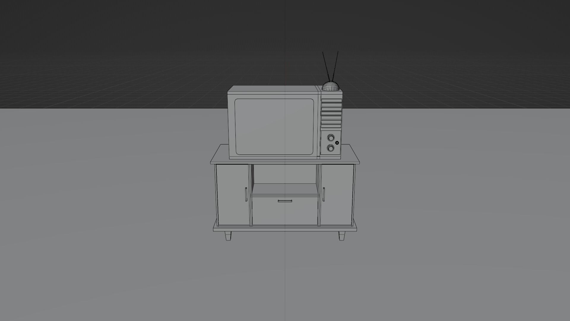 TV and Table Low-poly 3D model_5