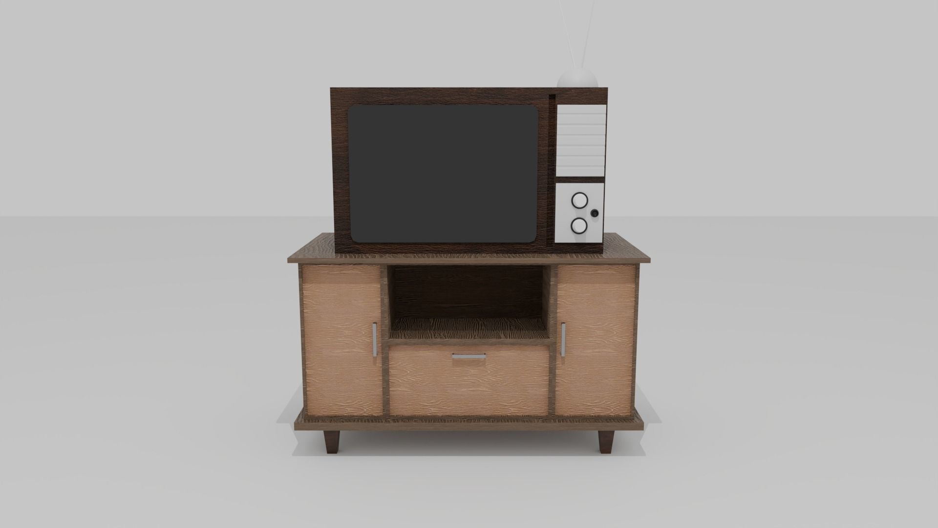 TV and Table Low-poly 3D model_3