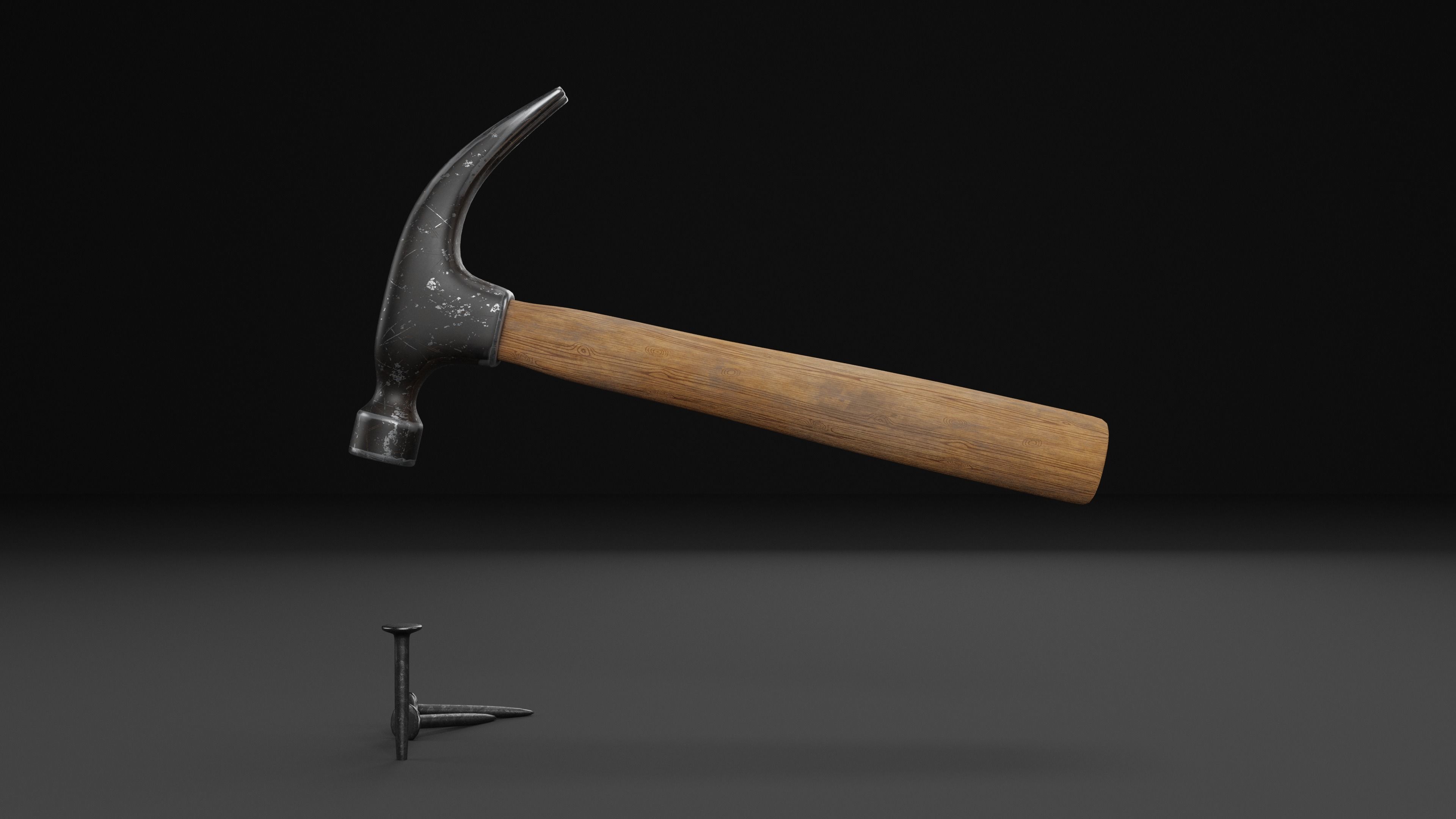 Hammer Animated 3D Model Low-poly 3D model_1