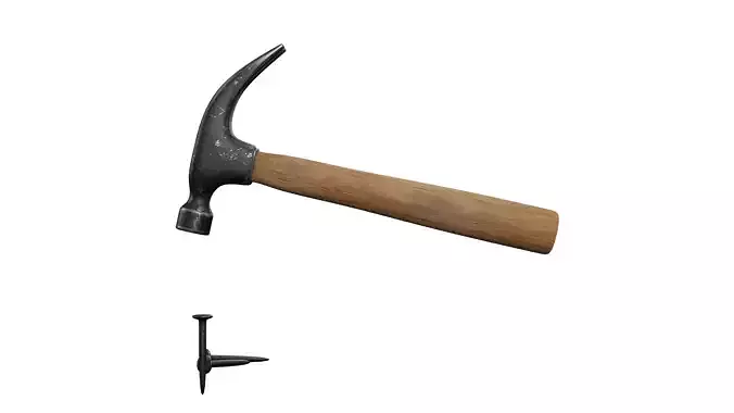 Hammer Animated 3D Model Low-poly 3D model