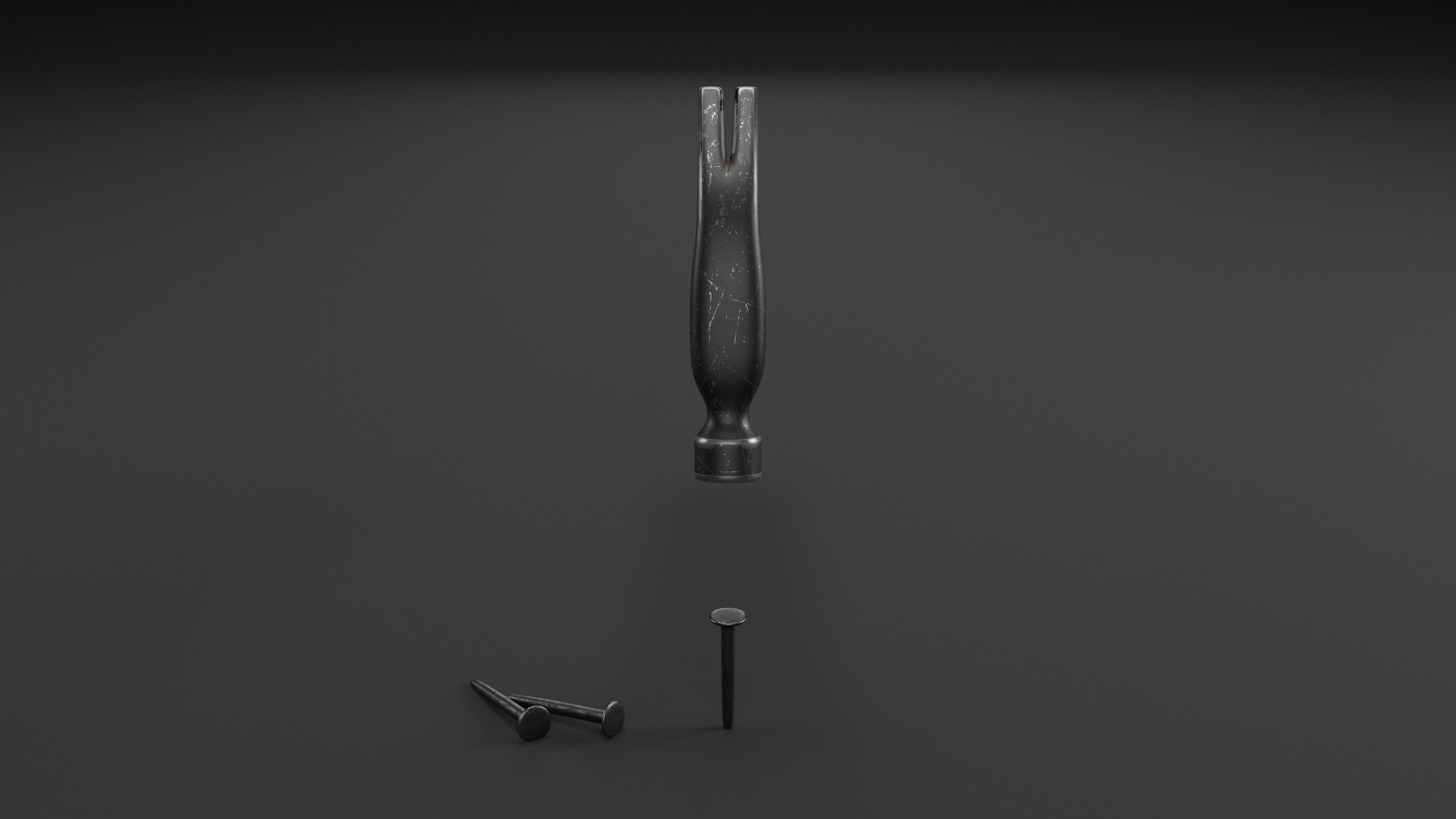 Hammer Animated 3D Model Low-poly 3D model_3