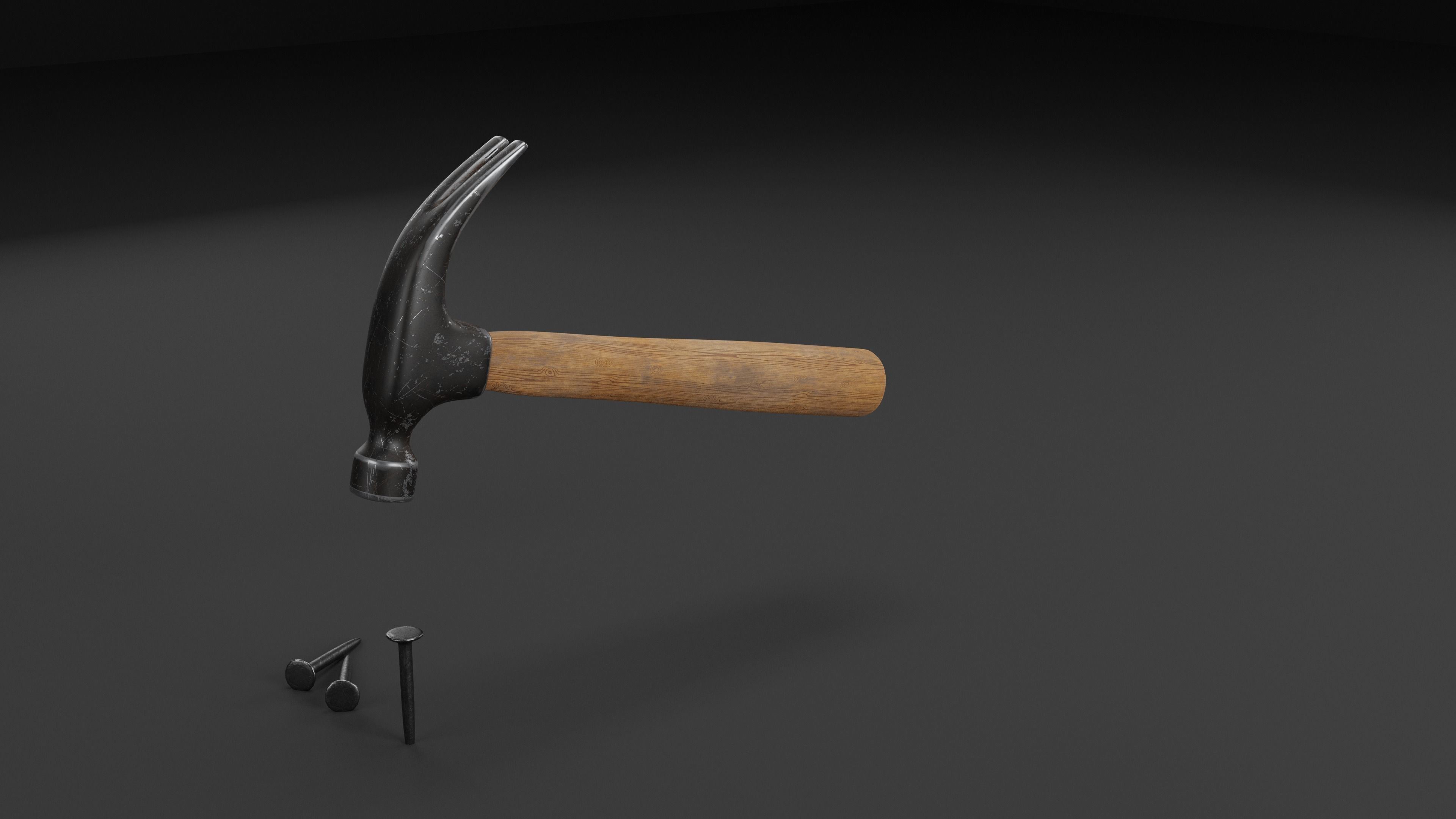 Hammer Animated 3D Model Low-poly 3D model_2