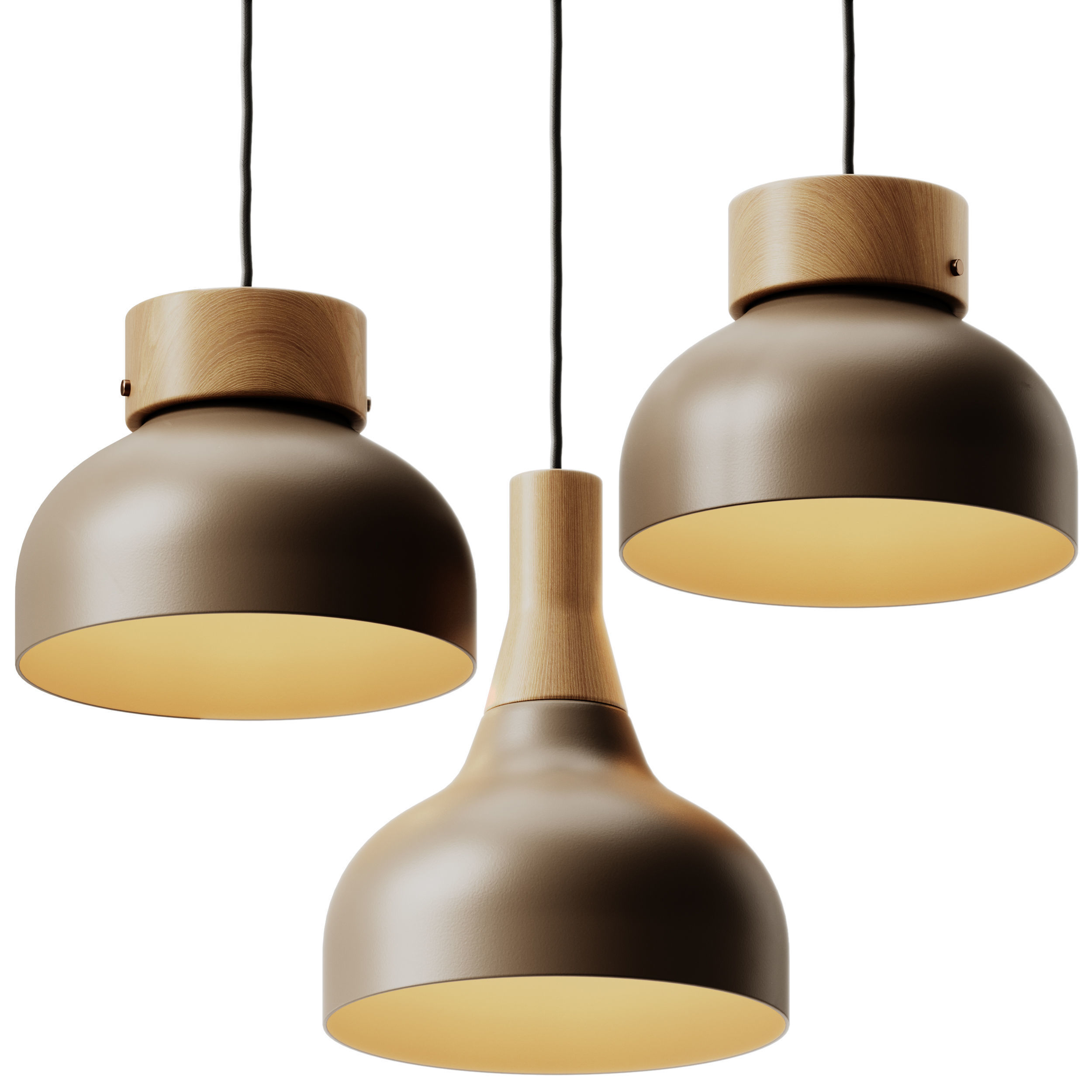 Robin Reiko Cone and Flat Pendant Lamp 3D model_1