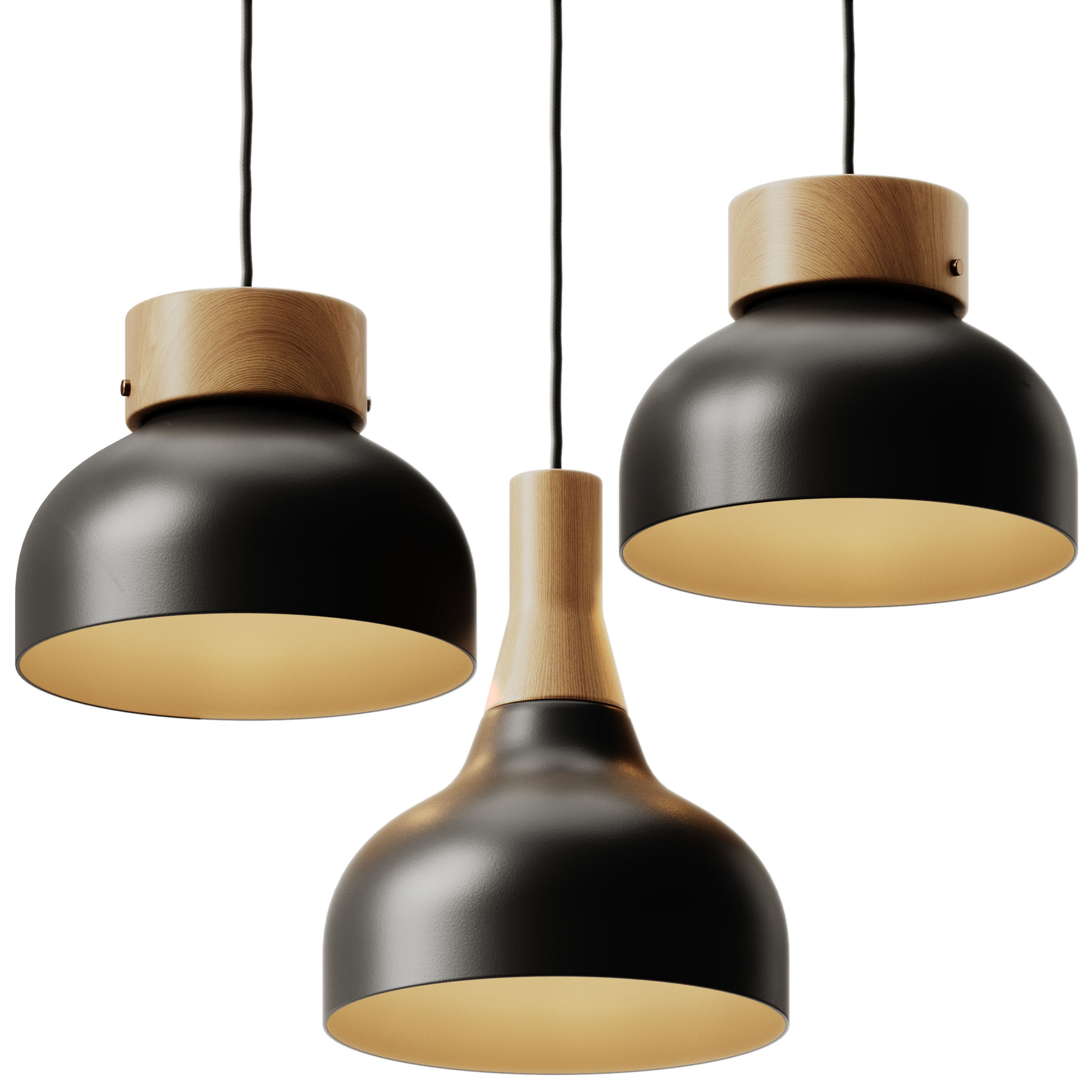 Robin Reiko Cone and Flat Pendant Lamp 3D model_3
